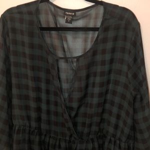 Gingham Torrid sheer blouse